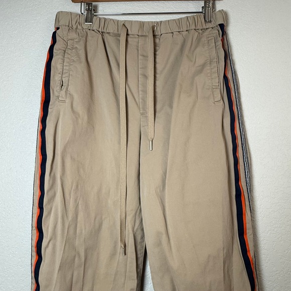 Maeve by Anthropologie‎ Side-Striped Wide-Leg Pants Khaki Womens Size M - Picture 2 of 8
